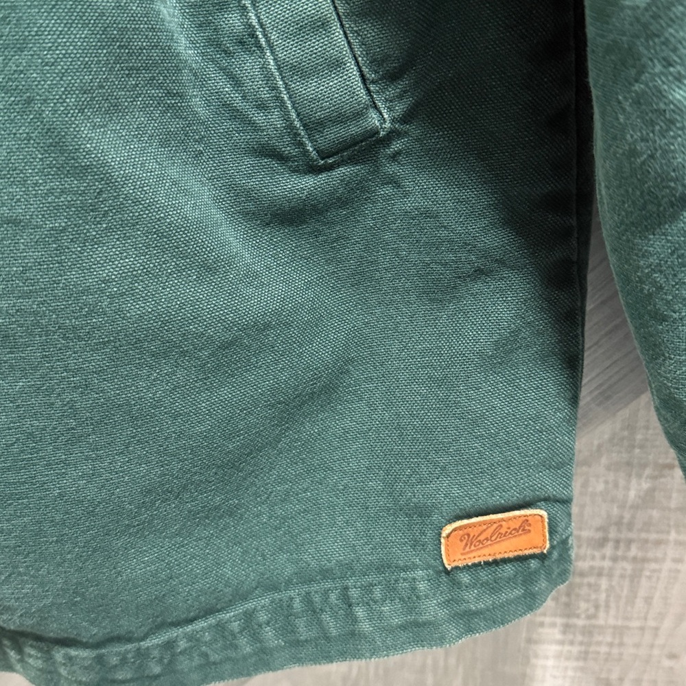 Men’s size L vintage Woolrich hunter green Sherpa lined barn coat with zipper F2 - Picture 4 of 6